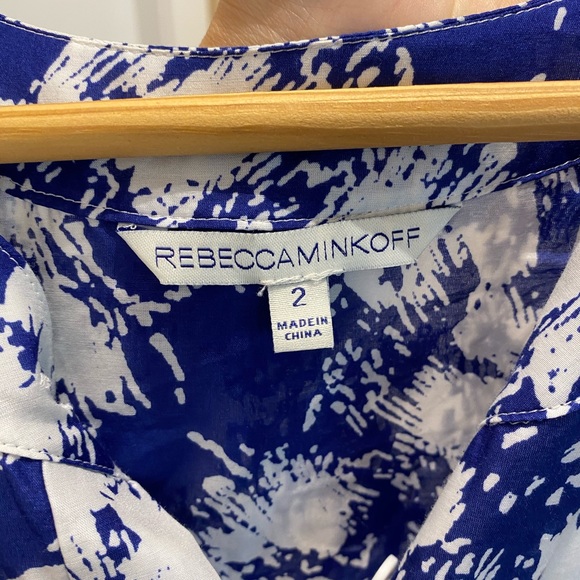 Rebecca minkoff blue white printed dress size 2 - Picture 6 of 7